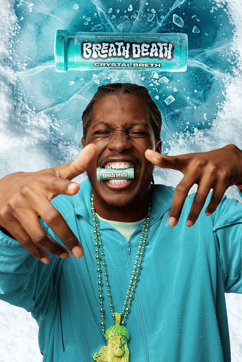 Spearmint Product in mouth.